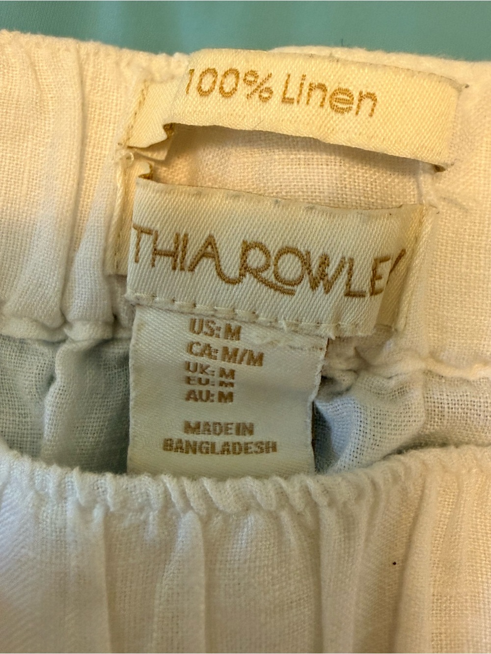 Cynthia Rowley 100% white linen pants